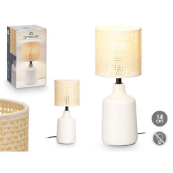 CANDEEIRO DE MESA REDONDO ALTO BRANCO