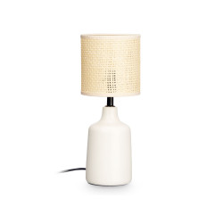 LAMPE DE TABLE RONDE BLANC CASSÉ HAUTE 