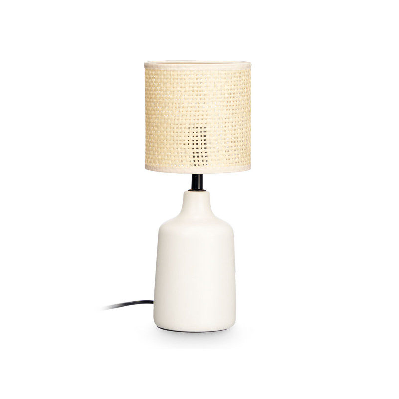 LAMPE DE TABLE RONDE BLANC CASSÉ HAUTE 