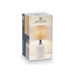 CANDEEIRO DE MESA REDONDO ALTO BRANCO