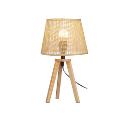 LAMPE DE TABLE ABAT-JOUR NATUREL CONIQUE 39 CM 