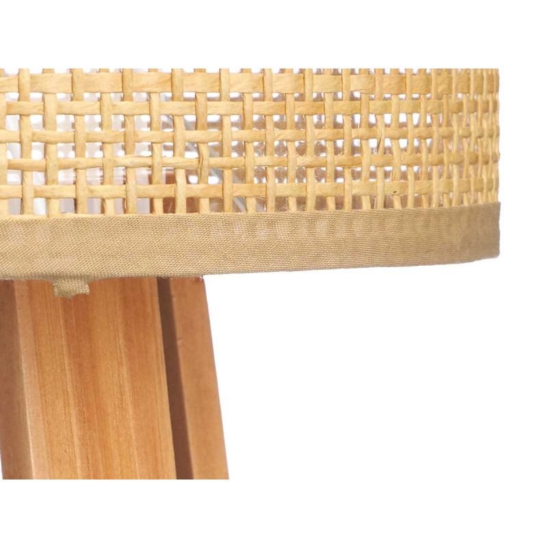 LAMPE DE TABLE ABAT-JOUR NATUREL CYLINDRE 36 CM 