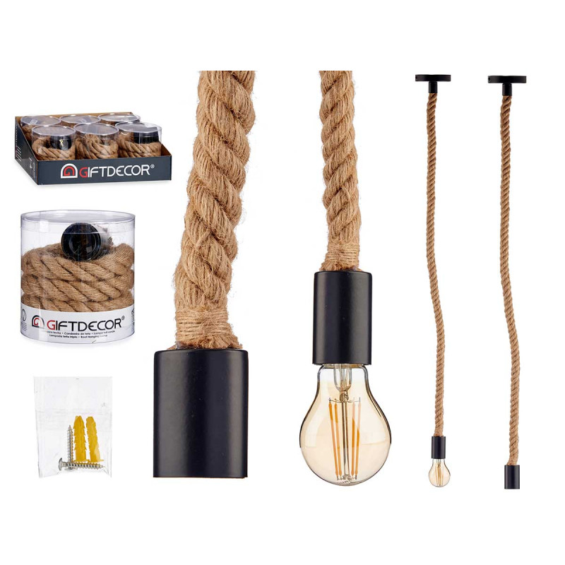 LAMPE SUSPENDU CORDE COULEUR NATUREL