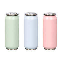 THERMOS ACIER INOX ASSORT 3 COUL 450ML