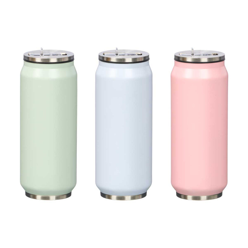 THERMOS ACIER INOX ASSORT 3 COUL 450ML