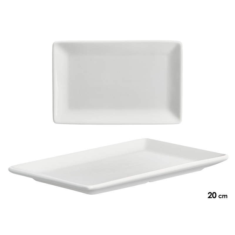PLATEAU RECTANGULAIRE EN PORCELAINE 20CM