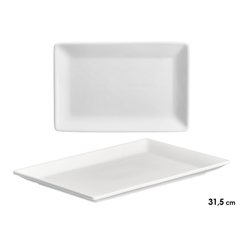 PLATEAU RECTANGULAIRE EN PORCELAINE 31CM