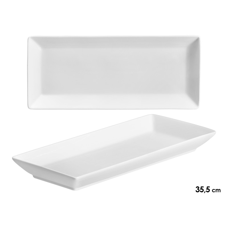 PLATEAU RECTANGULAIRE EN PORCELAINE 35,5CM