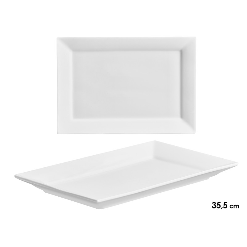 PLAT RECTANGULAIRE LARGE EN PORCELAINE 35,5CM