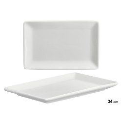 BANDEJA PORCELANA RECTANGULAR BORDE ANCHO 34CM