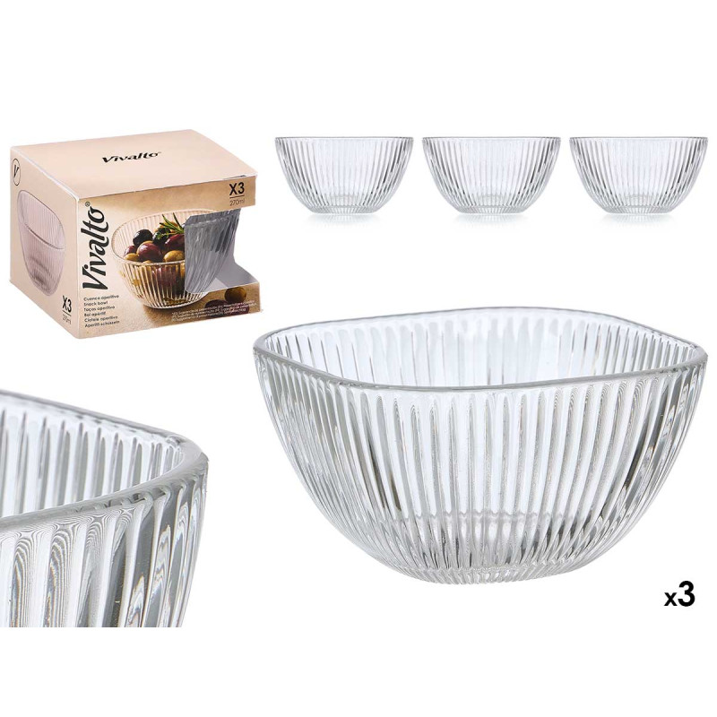 SET 3 BOL APÉRITIF RAYURES 270ML