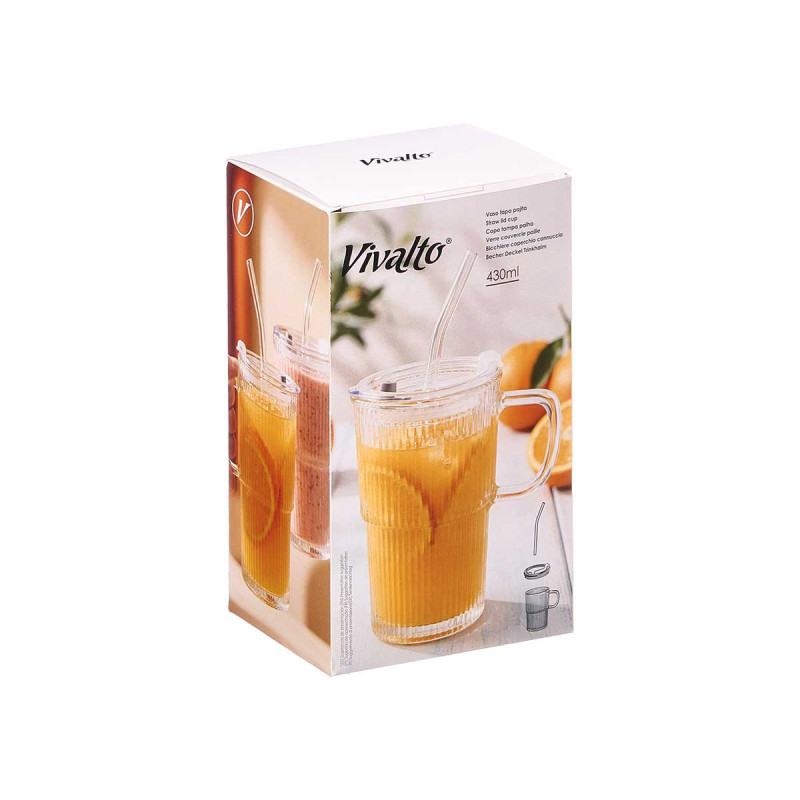 VERRE ANSE COUVERCLE PAILLE 430ML