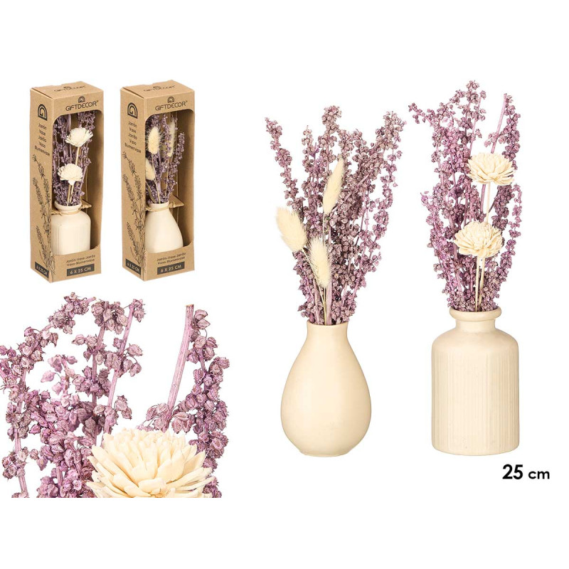 TALL SMALL LAVENDER VASE ASSORTED 2 DESIGNS