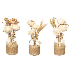 VASE BOUQUET FLEURS 3 MODÈLES ASSORT