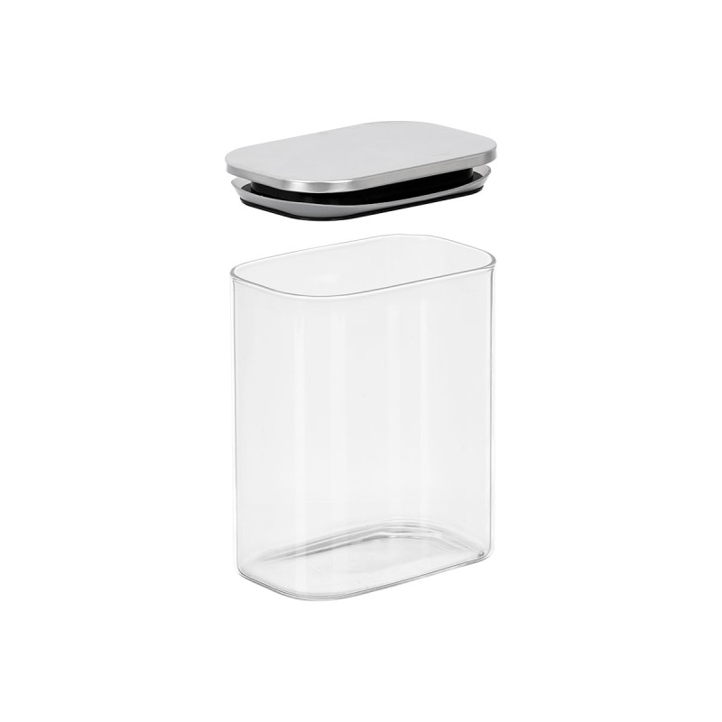POT RECT BOROSILICATE 1,1L COUVERCLE ACIER 
