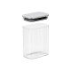 FRASCO RECTANGULAR BOROSILICATO 1,1L TAMPA AÇO