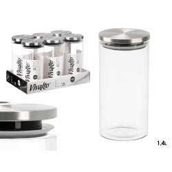 FRASCO REDONDO BOROSILICATO 1,4L TAMPA AÇO