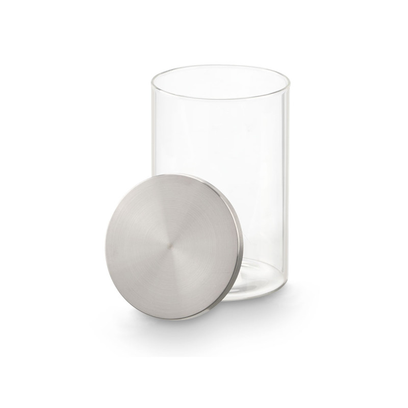 1,1L ROUND BOROSILICATE JAR STEEL LID