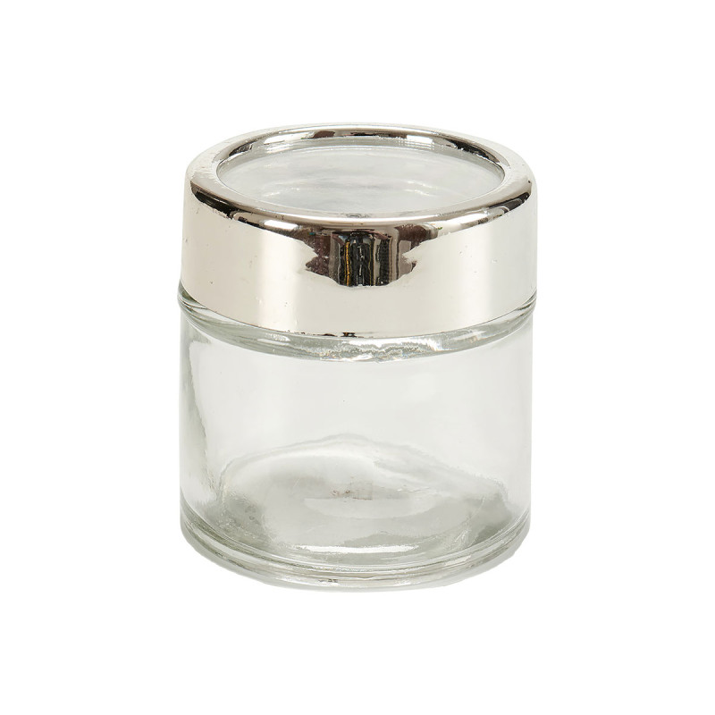 VASO ROTONDO VETRO TRASPARENTE COPERCHIO