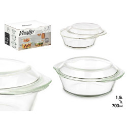 SET 3 CASSEROLES EN BOROSILICATE 700 1000 1500ML
