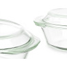SET 3 BOROSILICATE SAUCEPANS 700 1000 1500ML