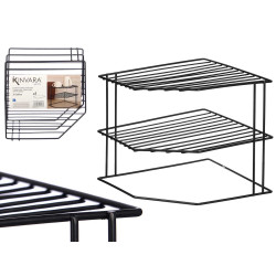 ETAGERE D'ANGLE 2 ETAGERES NOIR