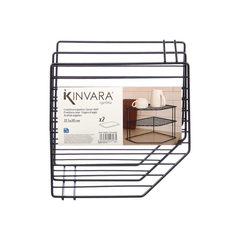 PRATELEIRA CANTO 2 PRATELEIRAS PRETO