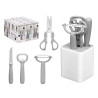 CONJUNTO 5PCS UTENSILIOS COZINHA CINZENTOS