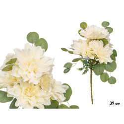 BOUQUET 5 FLEURS OUVERTES BLANCHES 39CM