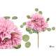 RAMO 5 FLORES ABIERTAS ROSA 39CM