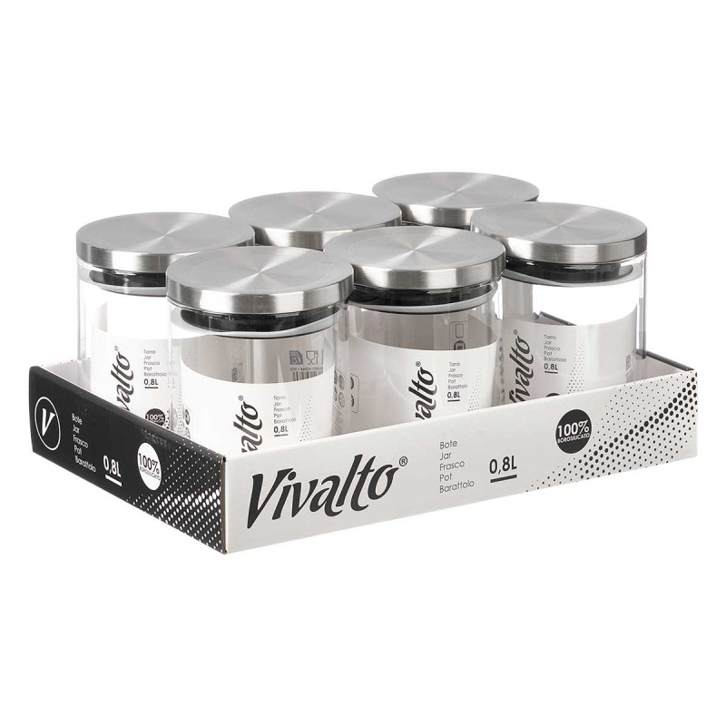 800ML ROUND BOROSILICATE JAR STEEL LID