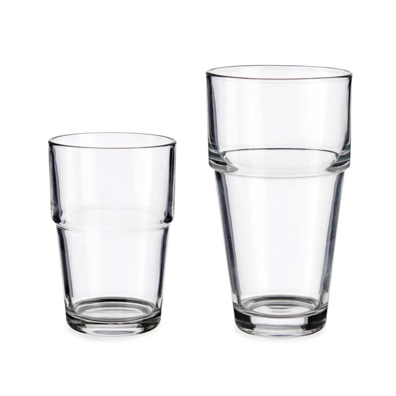 SET 12 VERRES LISSES 260ML + 370ML