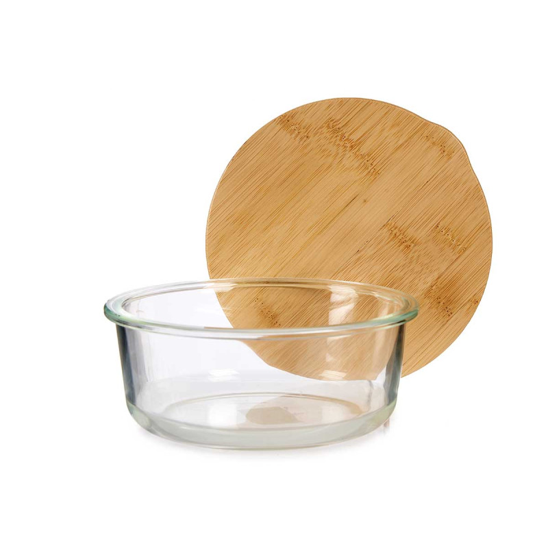 CAIXA HERMETICA BOROSILICATO C TAMPA BAMBU 950ML 