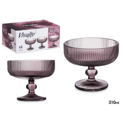 TAÇA GELADO 310ML ROSA RISCAS