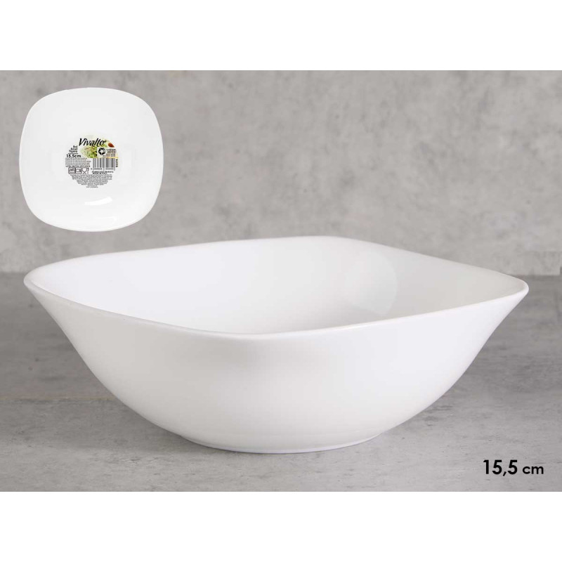 SQUARE BOWL OPAL  15,5X15,5CM