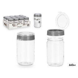 JAR WITH LID 660ML GREY