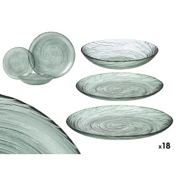 VAJILLA VIDRIO 18 PZS VERDE