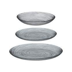 VAJILLA VIDRIO 18 PZS GRIS