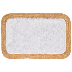 TAPPETO JUTA ANTISCIV RECT PELO BIANCO 120X80CM