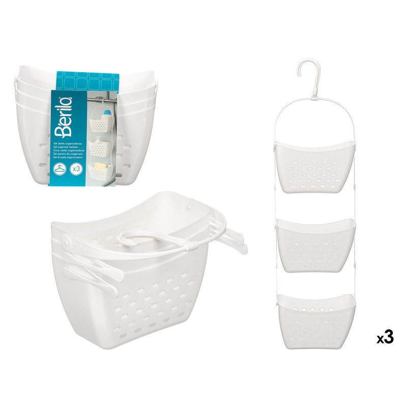 SET 3 CESTO ORGANIZZATORE BAGNO APPESO