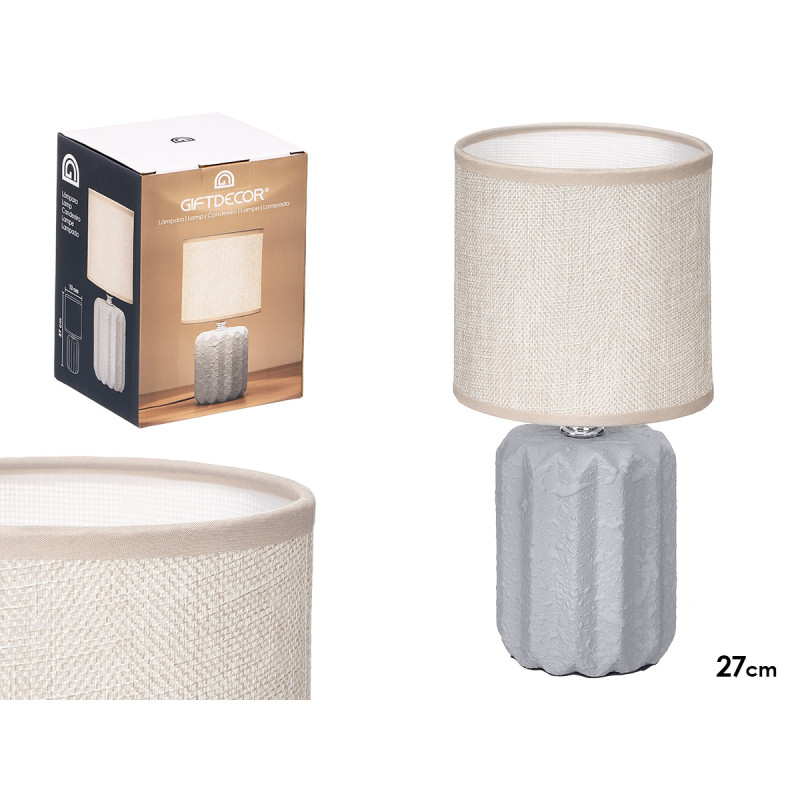 LAMPADA DA TAVOLO A STRISCE GRIGIO