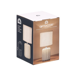 LAMPARA SOBREMESA RAYAS BEIGE