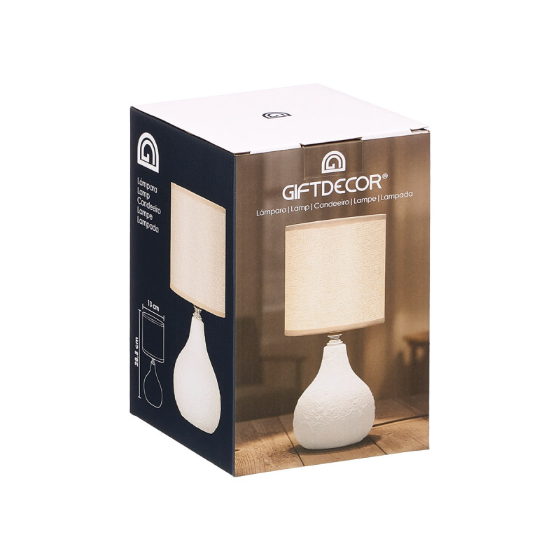 LAMPARA SOBREMESA ABOMBADO BLANCA