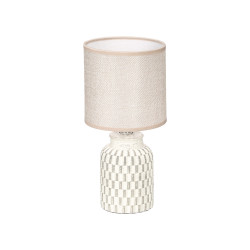 CYLINDRICAL STRIPED TABLE LAMP GREY