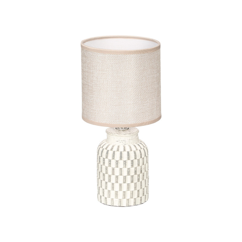 LAMPE A POSER CYLINDRIQUE RAYEE GRISE