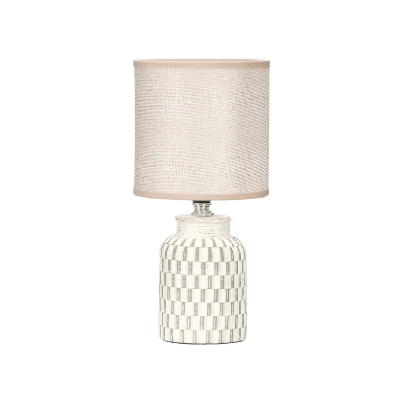 LAMPE A POSER CYLINDRIQUE RAYEE GRISE
