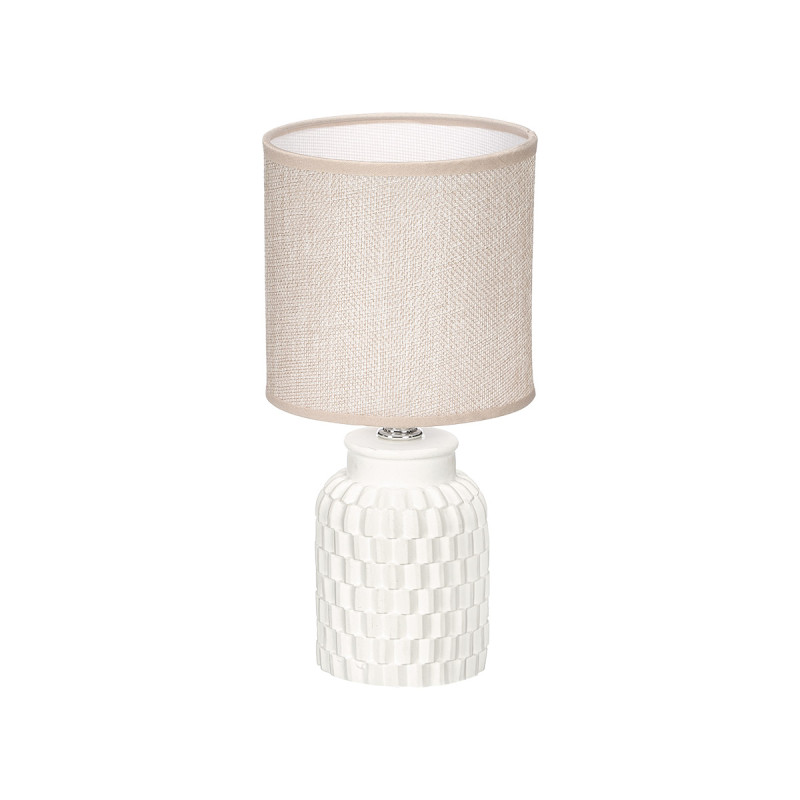 STRIPED CYLINDRICAL TABLE LAMP WHITE 
