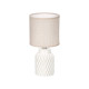 LAMPE TABLE CYLINDRIQUE RAYEE BLANCHE
