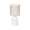 LAMPE TABLE CYLINDRIQUE RAYEE BLANCHE
