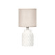 LAMPE TABLE CYLINDRIQUE RAYEE BLANCHE